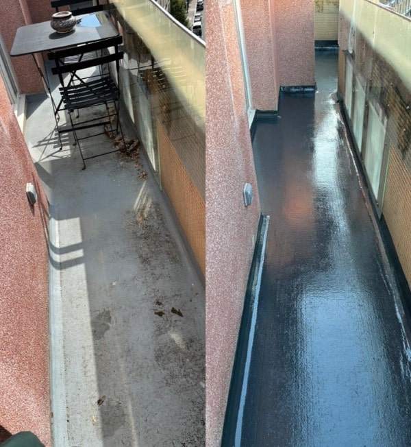 étancheite de balcon avant après